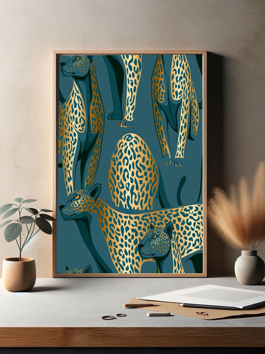 Leopard Pattern Illustration Poster. — room view 2