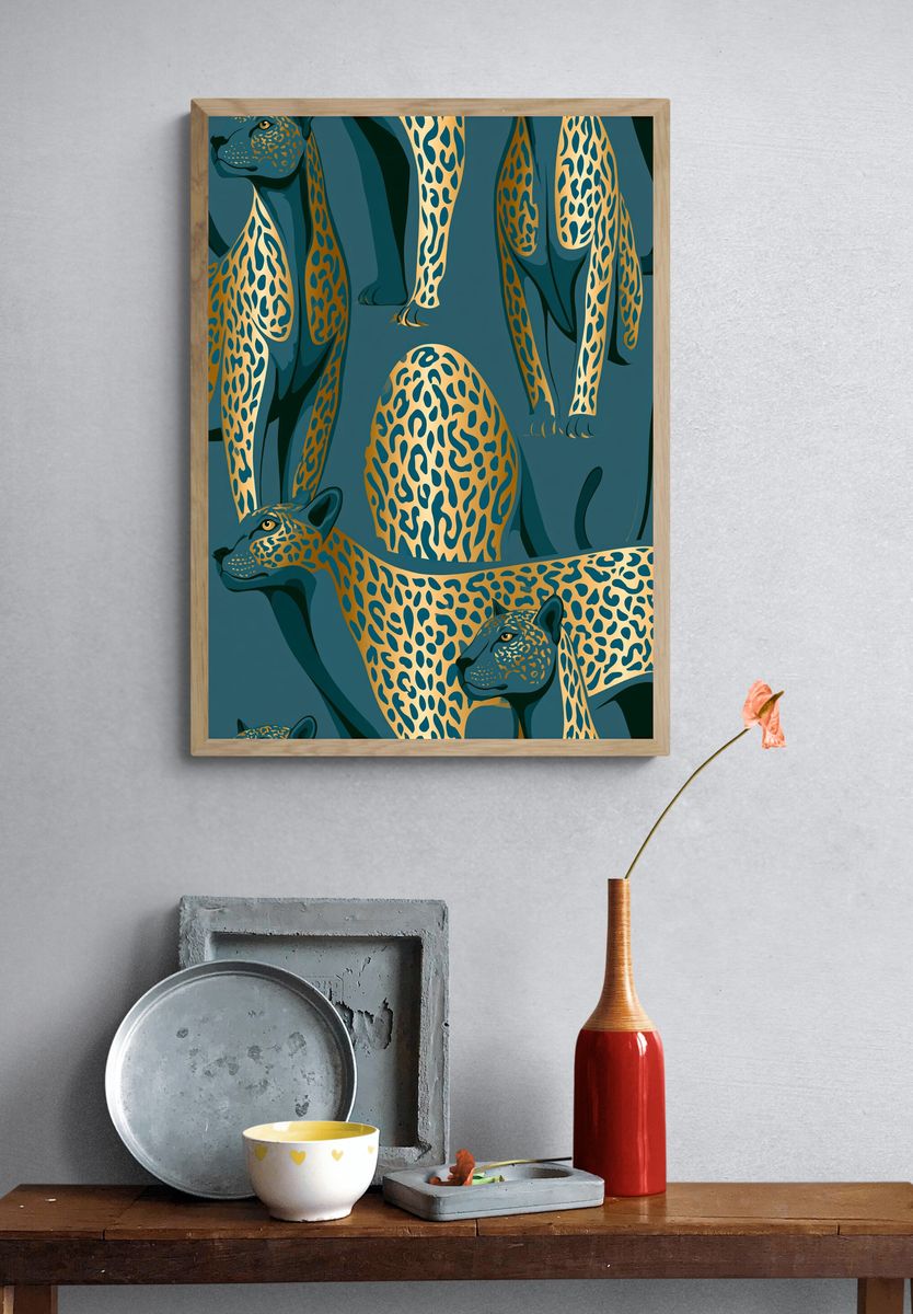 Leopard Pattern Illustration Poster. — room view 3