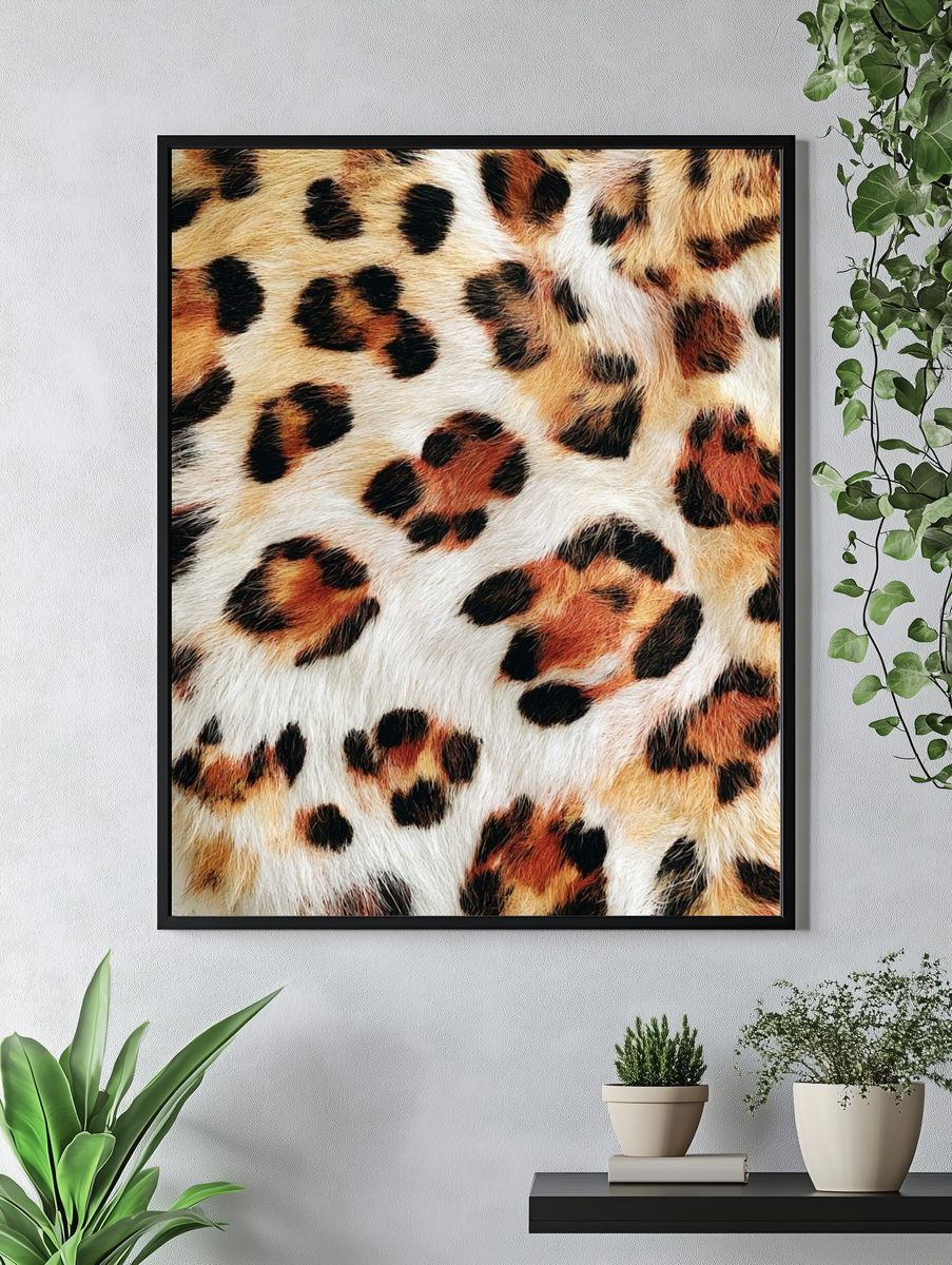Leopard Fur Texture Photography Poster. — room view 4