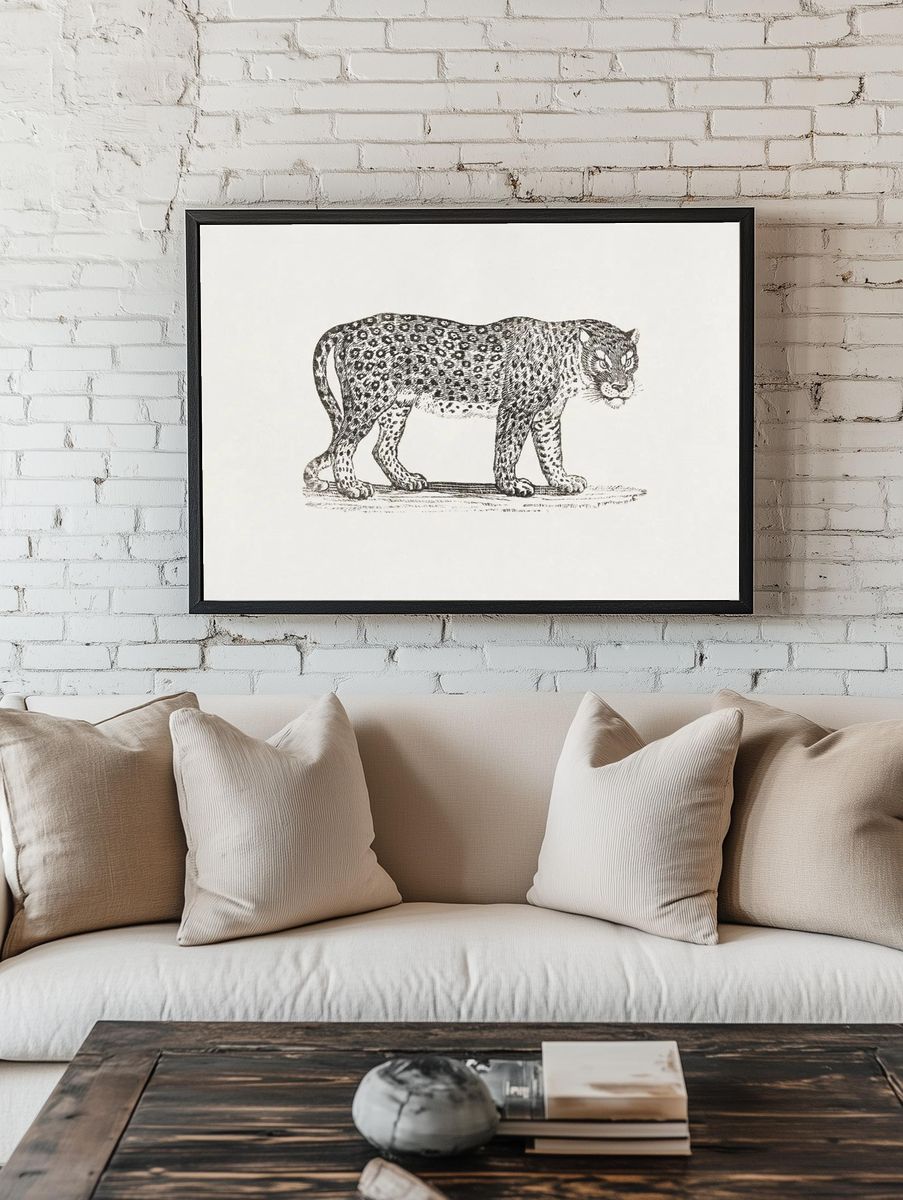 Leopard Engraving Print room preview