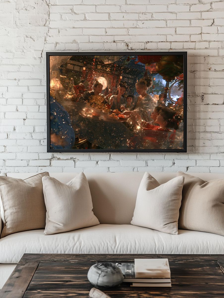 Lantern Feast Digital Art Poster. — room view 1
