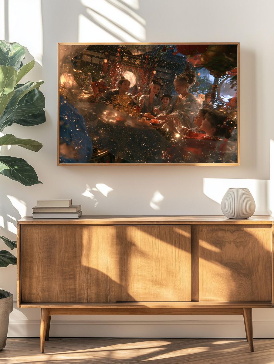 Lantern Feast Digital Art Poster. — room view 3