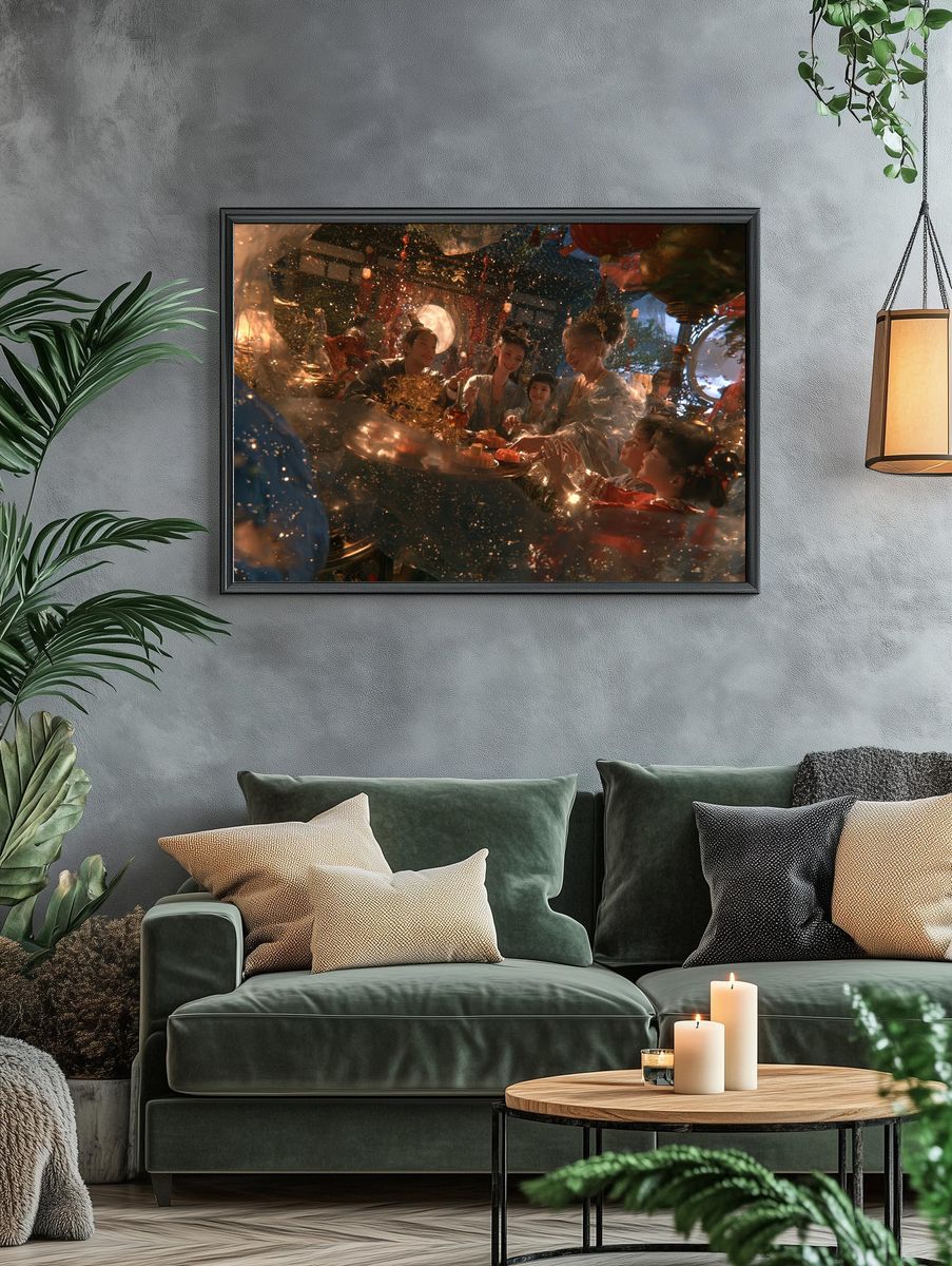 Lantern Feast Digital Art Poster. — room view 4