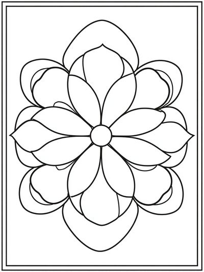 Lotus Flower Line Art Poster.