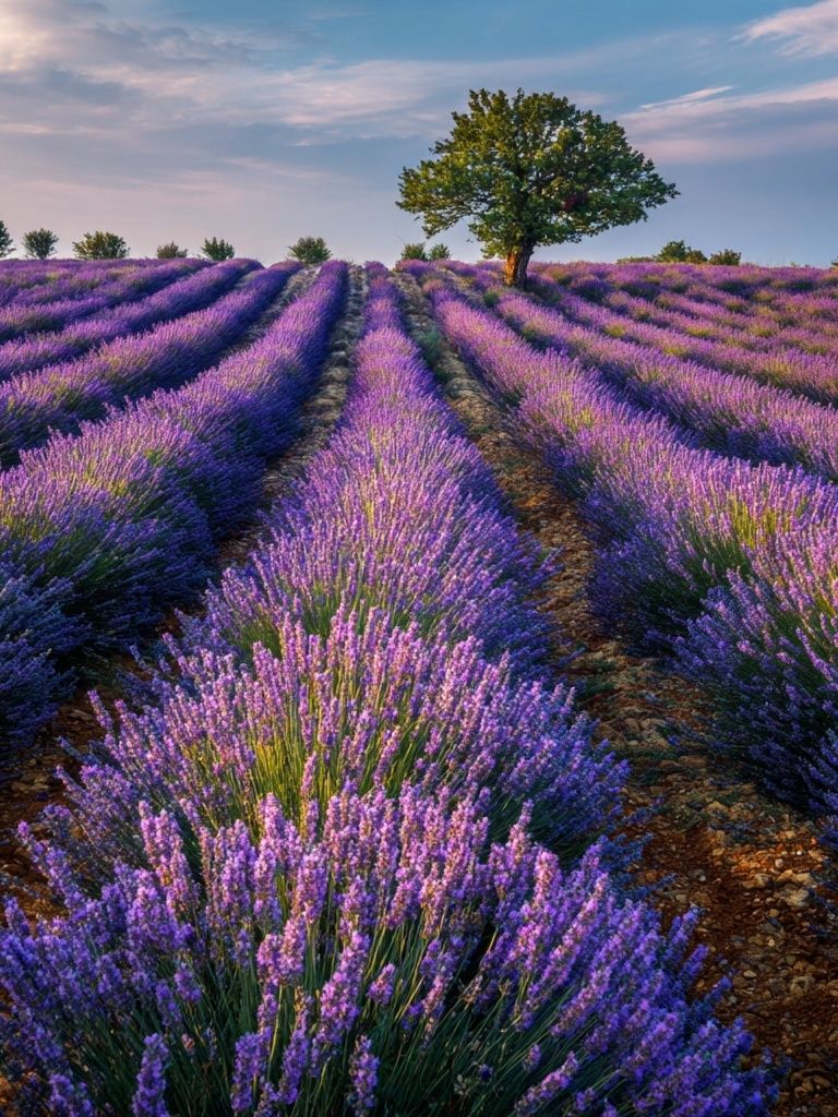 Lavender Field Landscape Poster. poster detail