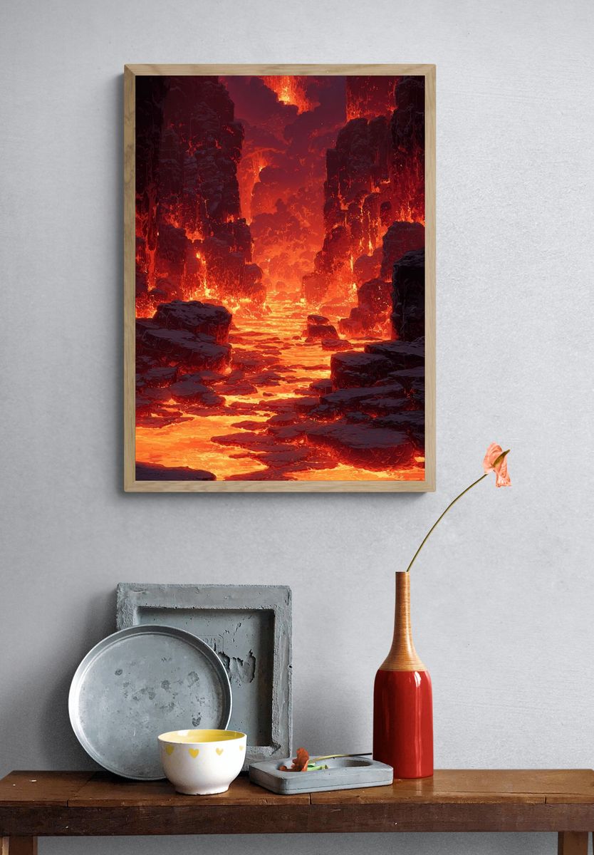 Lava Flow — Digital Art Print. — room view 3