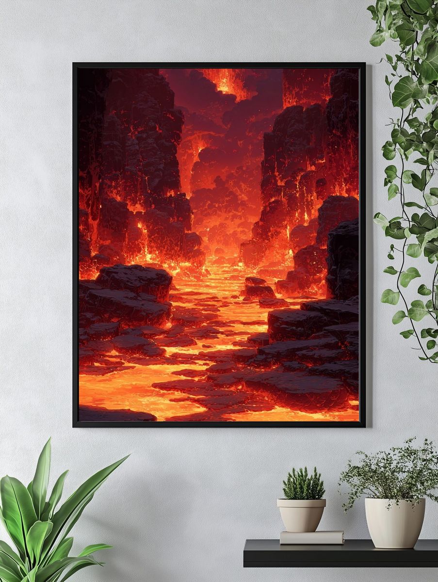 Lava Flow — Digital Art Print. — room view 4