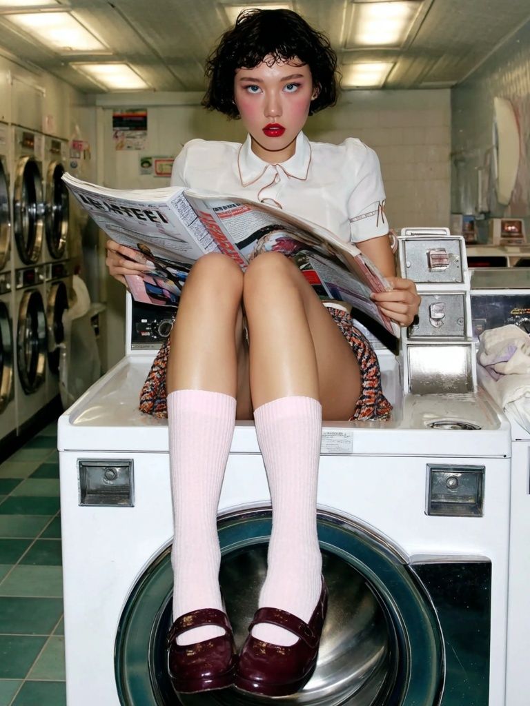 Laundry Room Fashion Portrait Print. poster detail