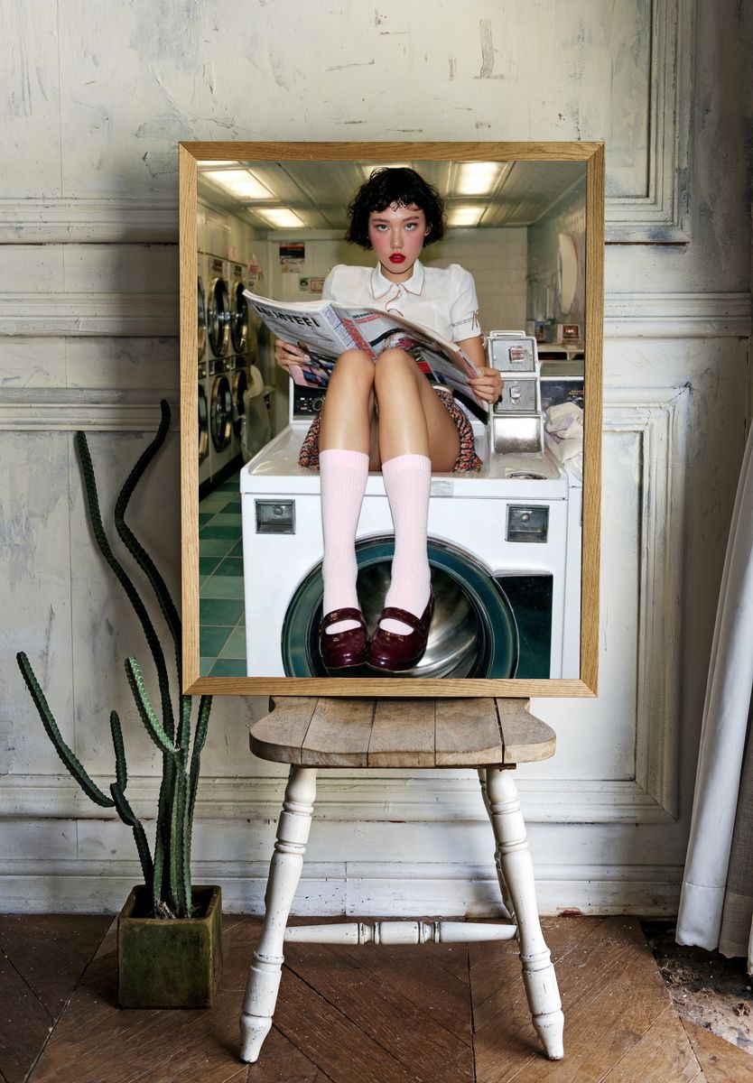 Laundry Room Fashion Portrait Print. — room view 1