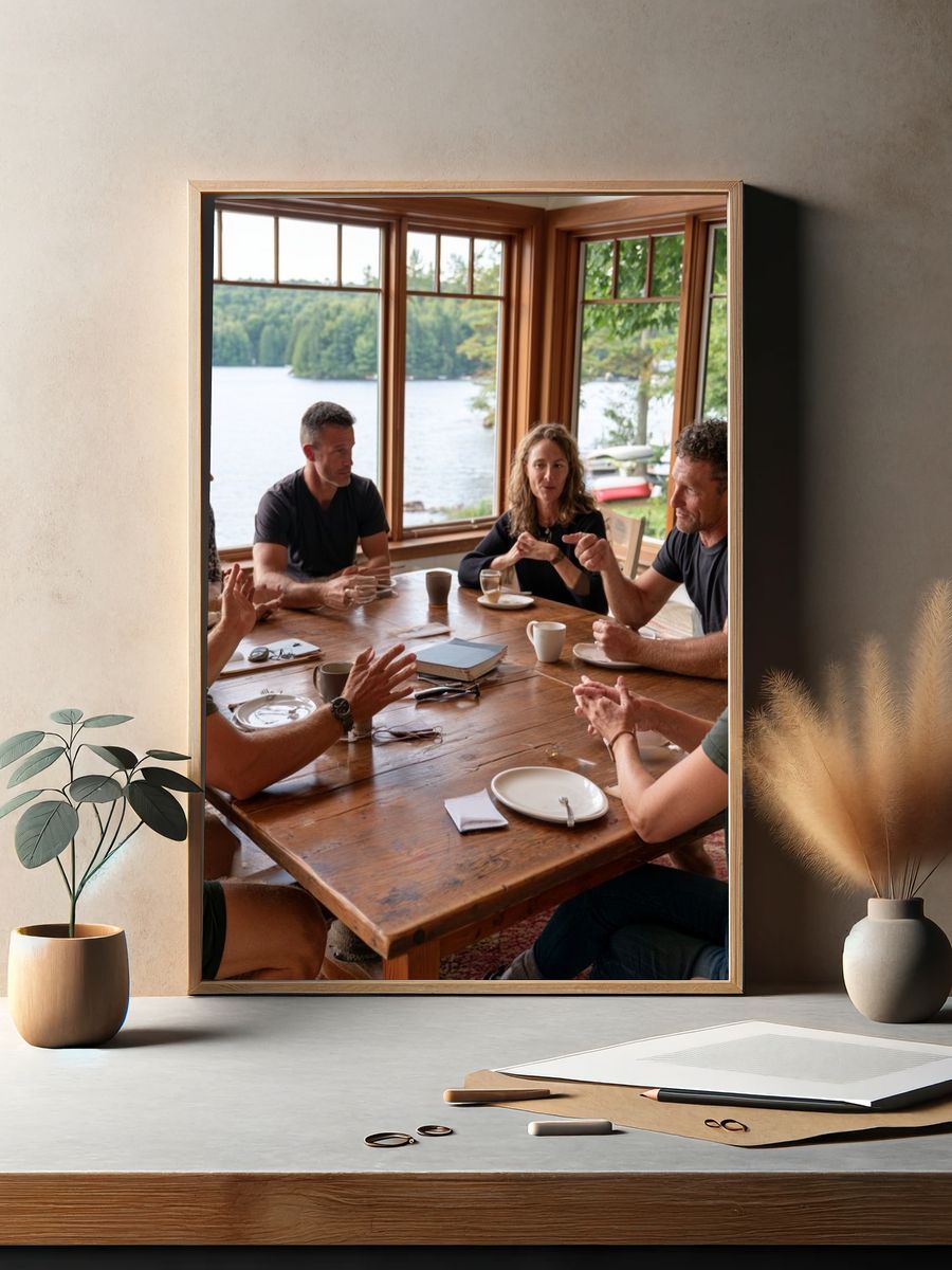 Lakeside Gathering Photography Poster. — room view 2
