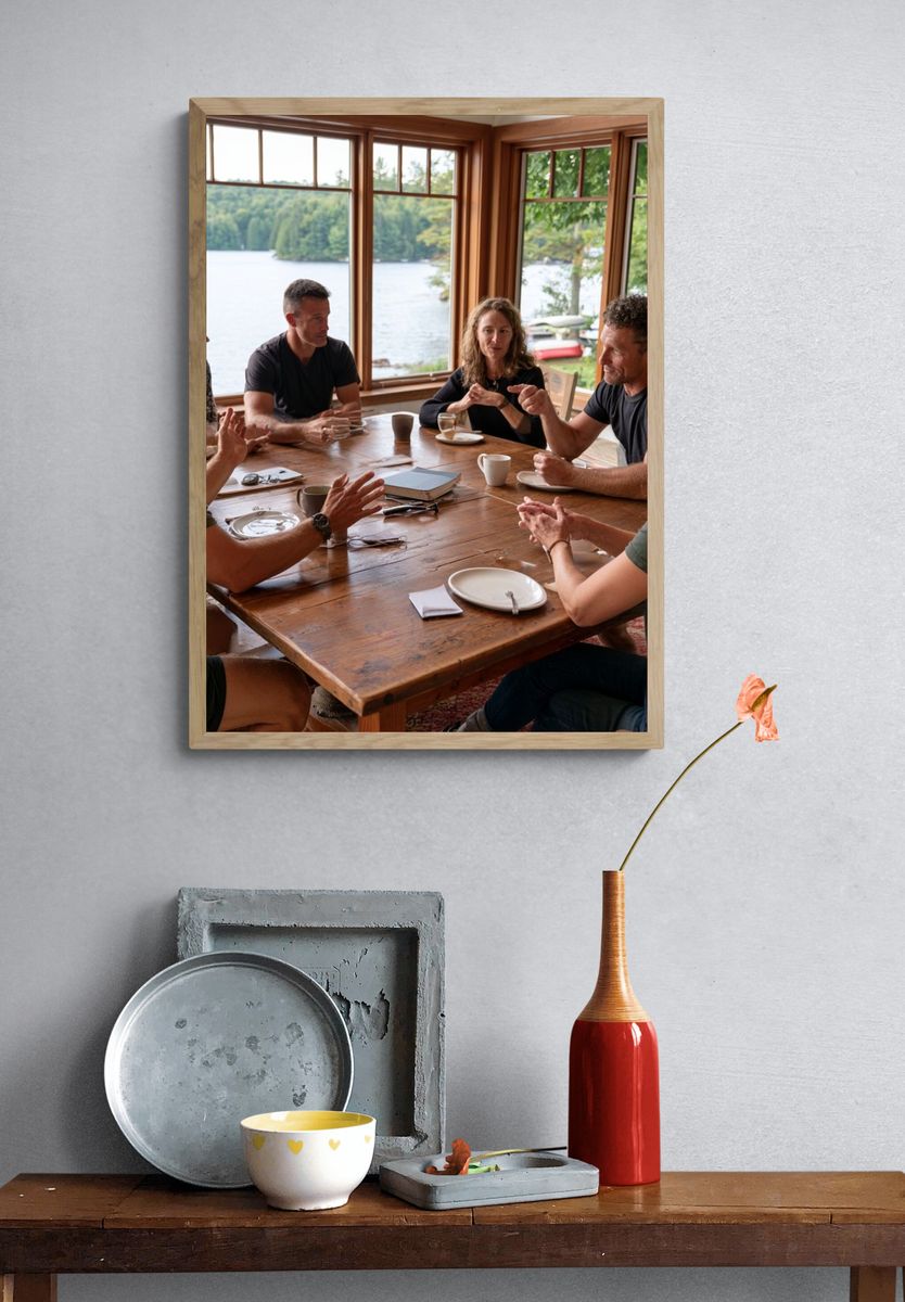 Lakeside Gathering Photography Poster. — room view 3