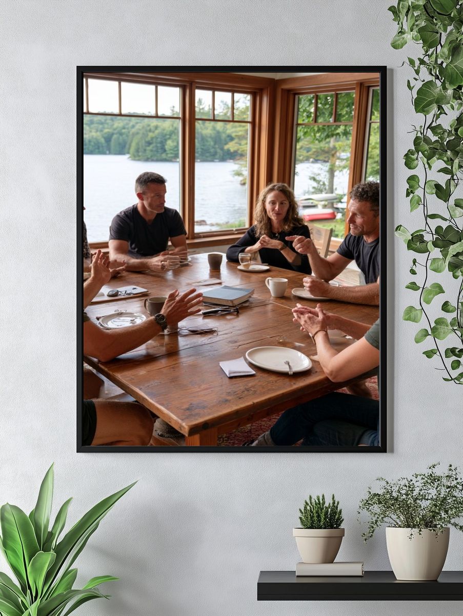 Lakeside Gathering Photography Poster. — room view 4