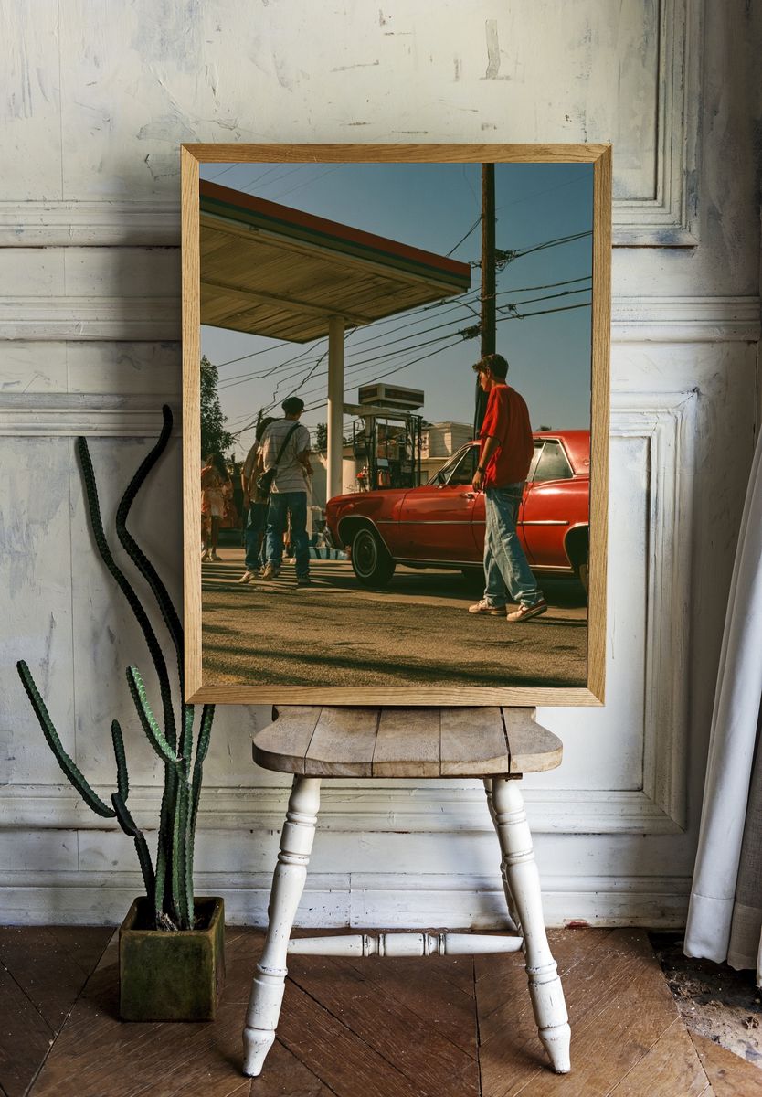 Lowrider Gas Station Street Photography Poster. — room view 1