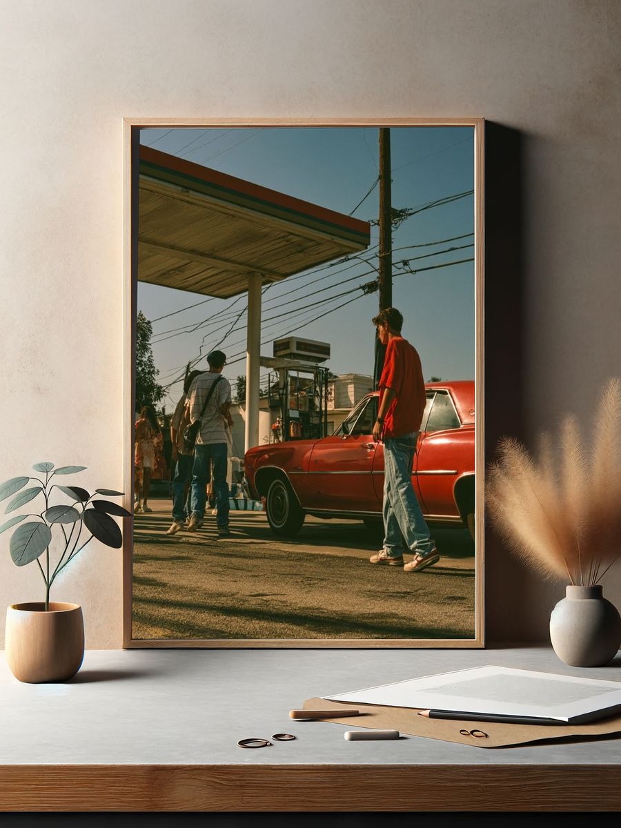 Lowrider Gas Station Street Photography Poster. — room view 2