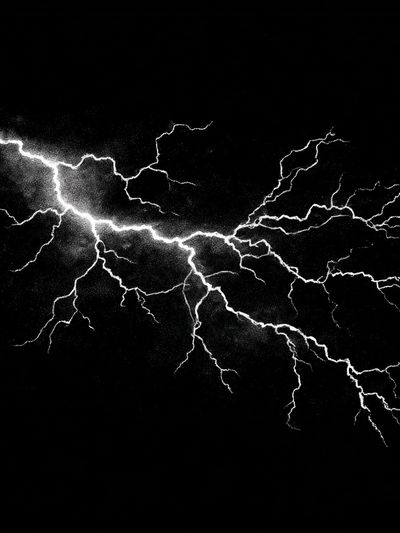 Lightning Strike Black-White Poster. poster print