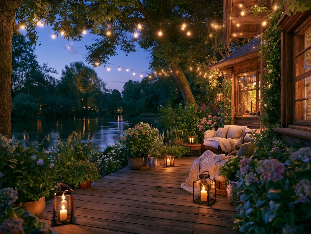 Lakeside Twilight Garden Poster. poster — photography art