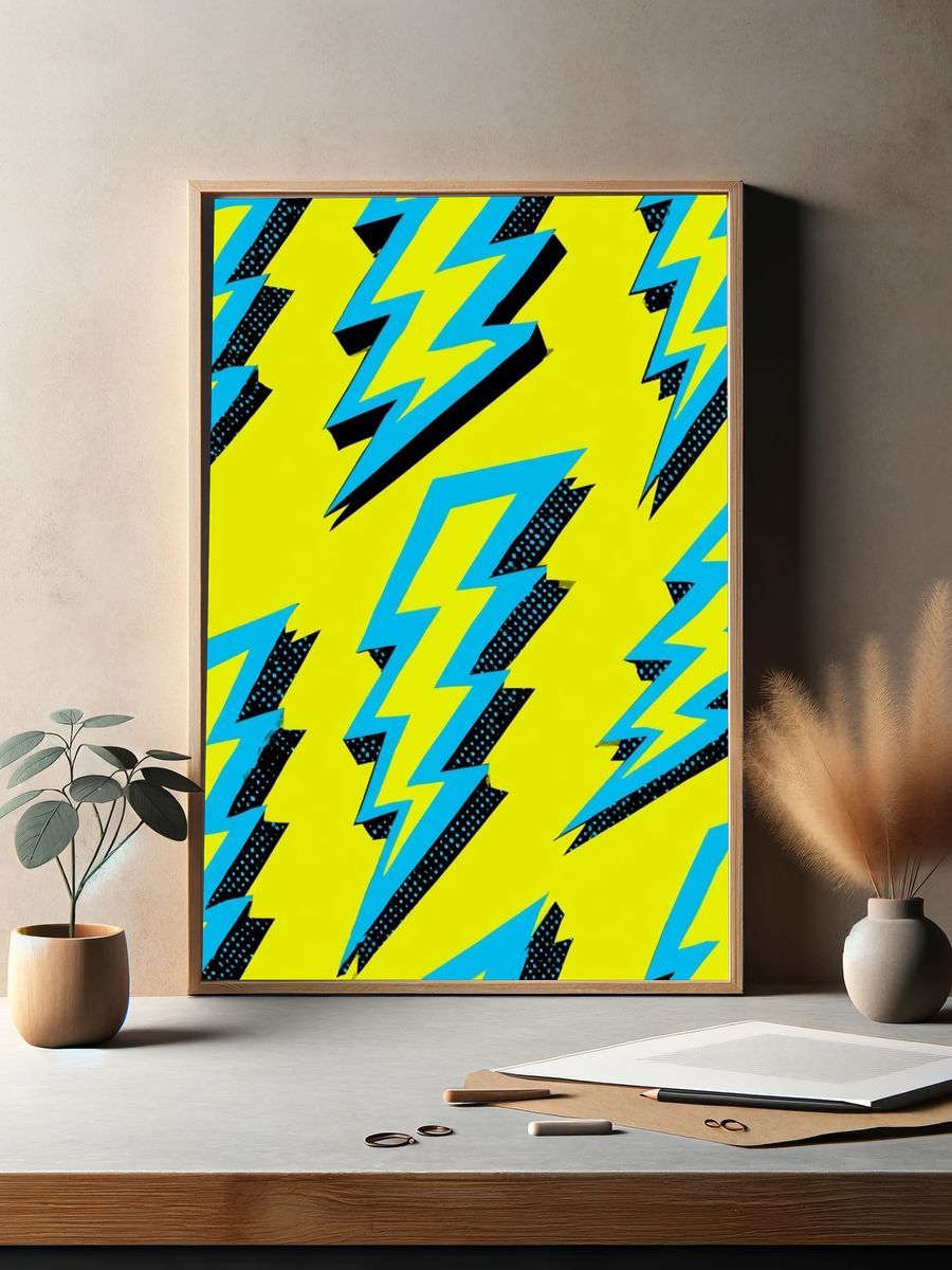 Electric Lightning Pop-Art Poster. — room view 2