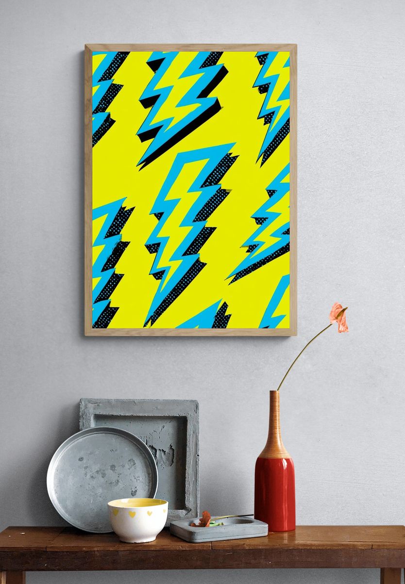 Electric Lightning Pop-Art Poster. — room view 3