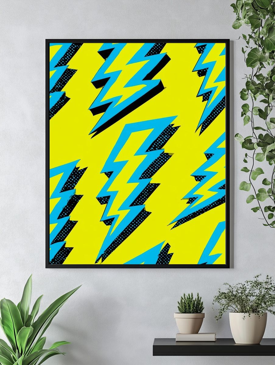 Electric Lightning Pop-Art Poster. — room view 4