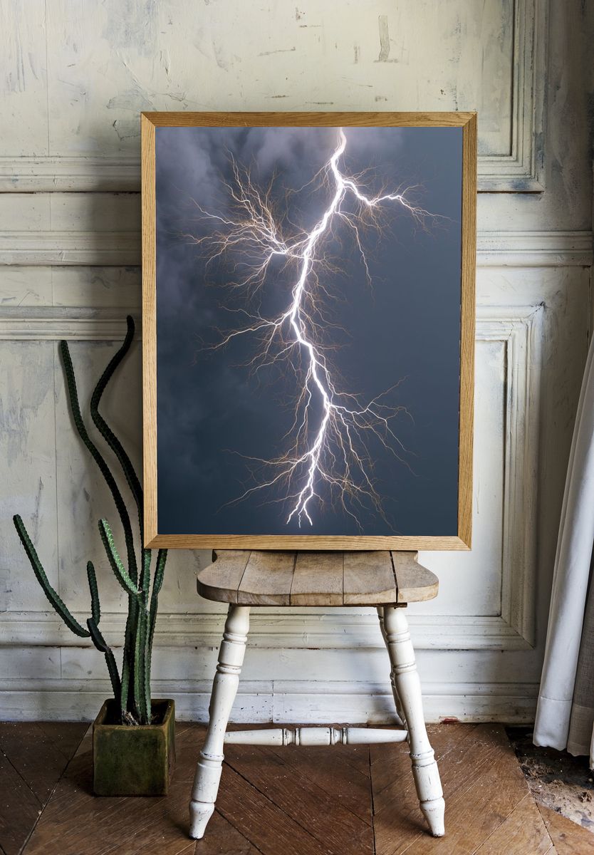 Lightning Strike Photography Poster. — room view 1