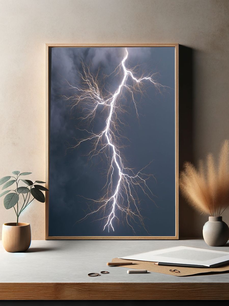 Lightning Strike Photography Poster. — room view 2