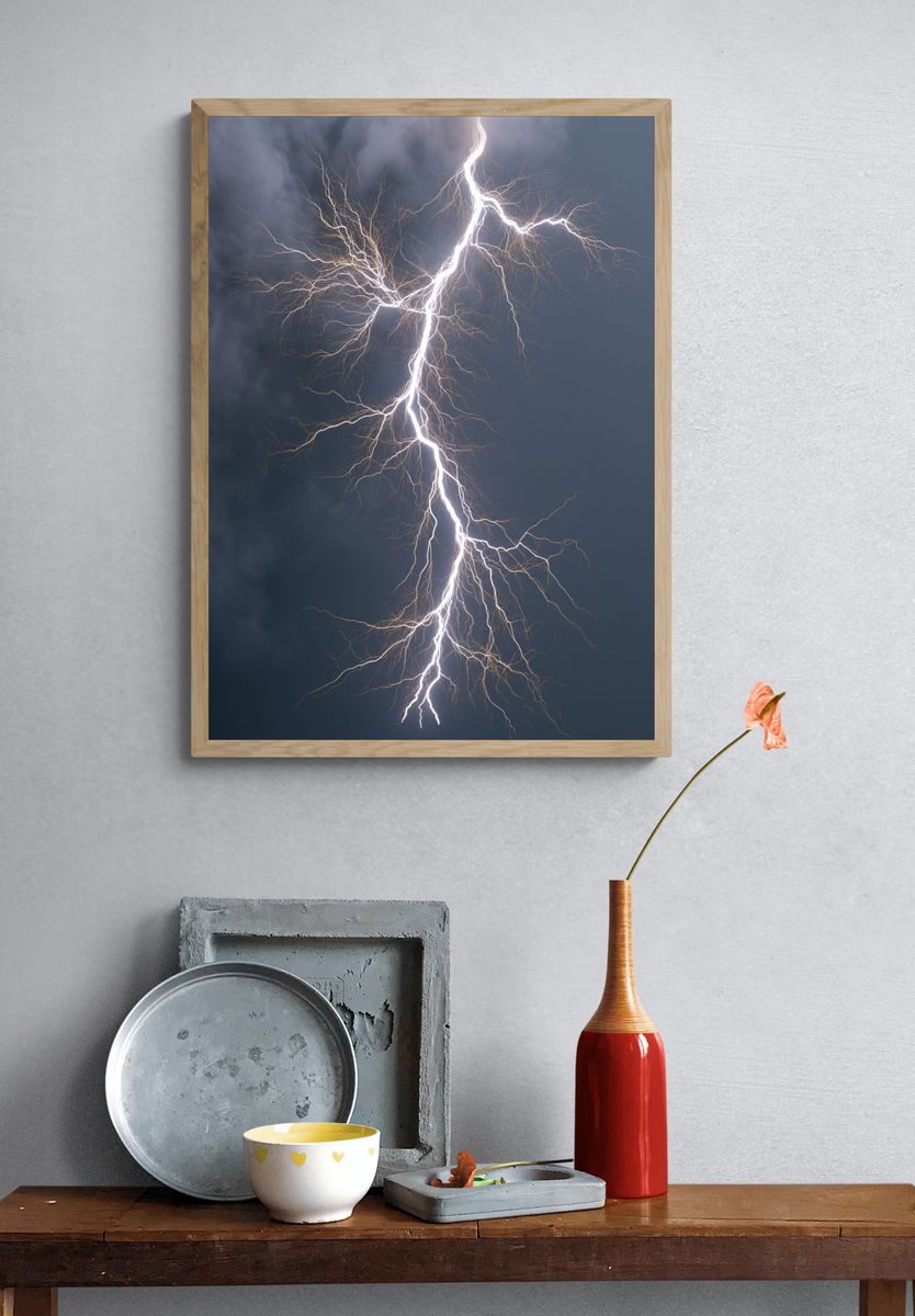 Lightning Strike Photography Poster. — room view 3