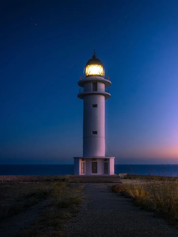 Lighthouse at Dusk — Photography Print. poster detail