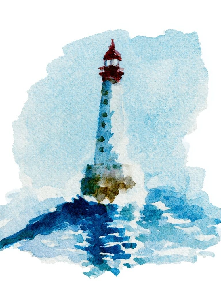 Lighthouse Watercolor Poster. poster — illustration art