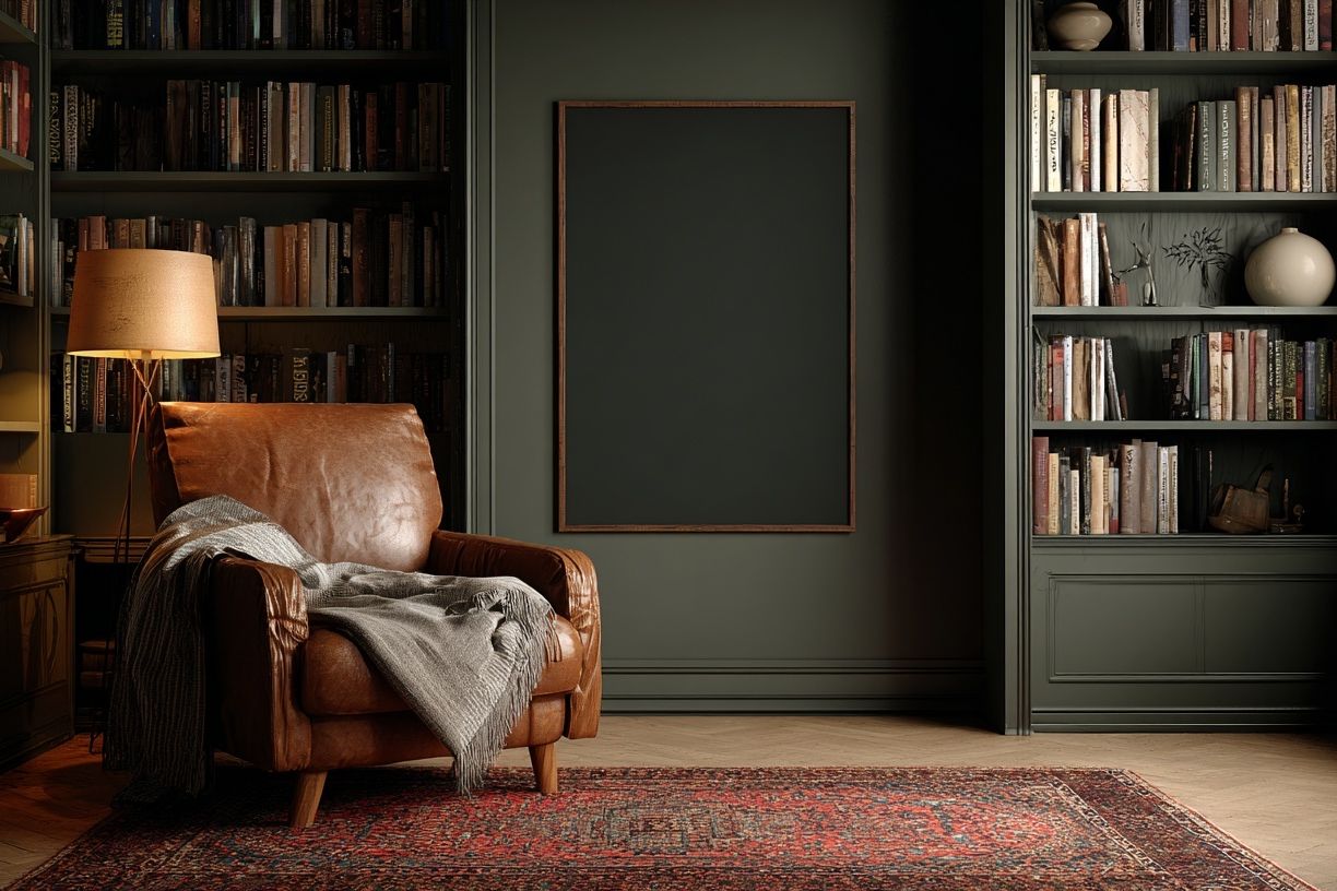 Cozy Library Interior Photography Poster. poster — photography art