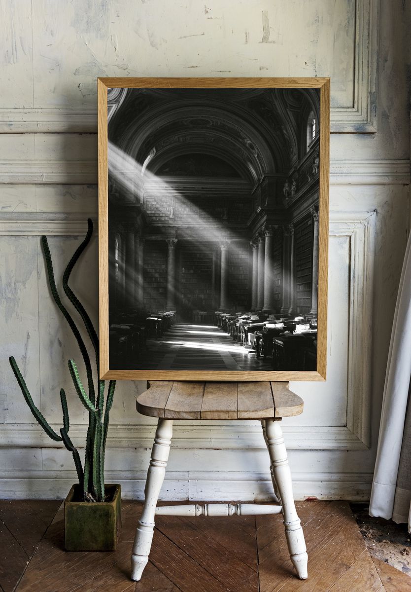 Grand Library Light Beam Poster. — room view 1