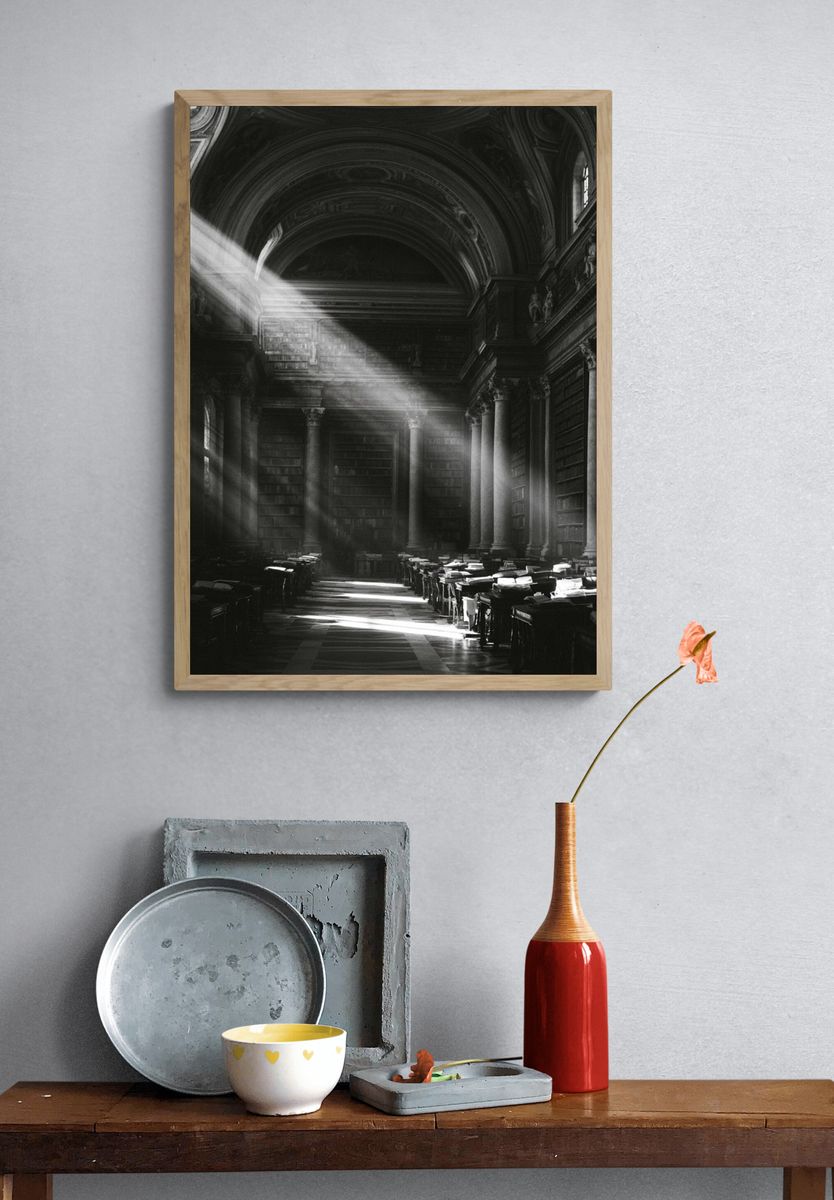 Grand Library Light Beam Poster. — room view 3