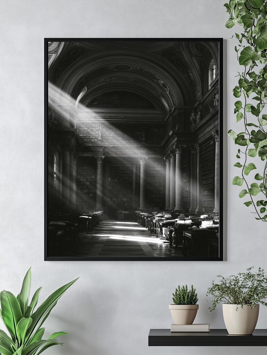 Grand Library Light Beam Poster. — room view 4