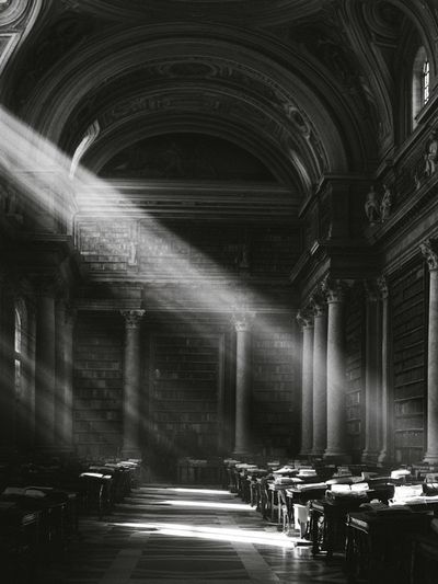 Grand Library Light Beam Poster.