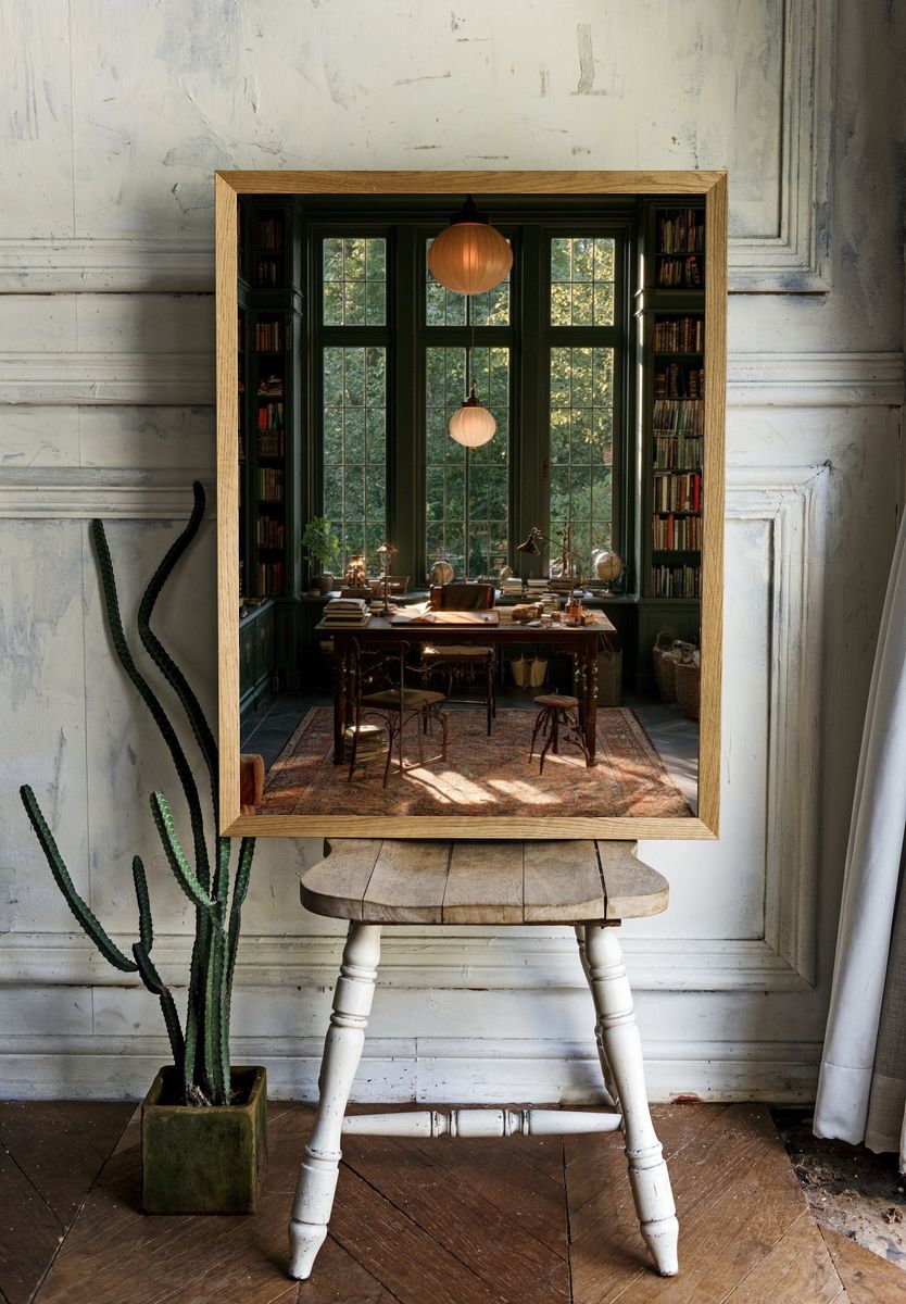 Cozy Library Study Room Poster. room preview
