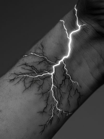 Lightning Vein Black-White Print. poster