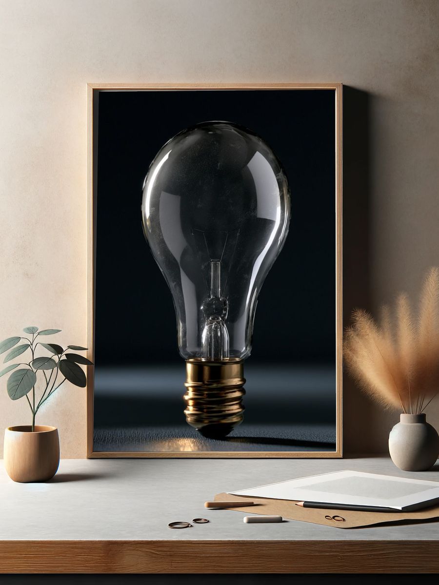 Light Bulb Photography Poster. — room view 2