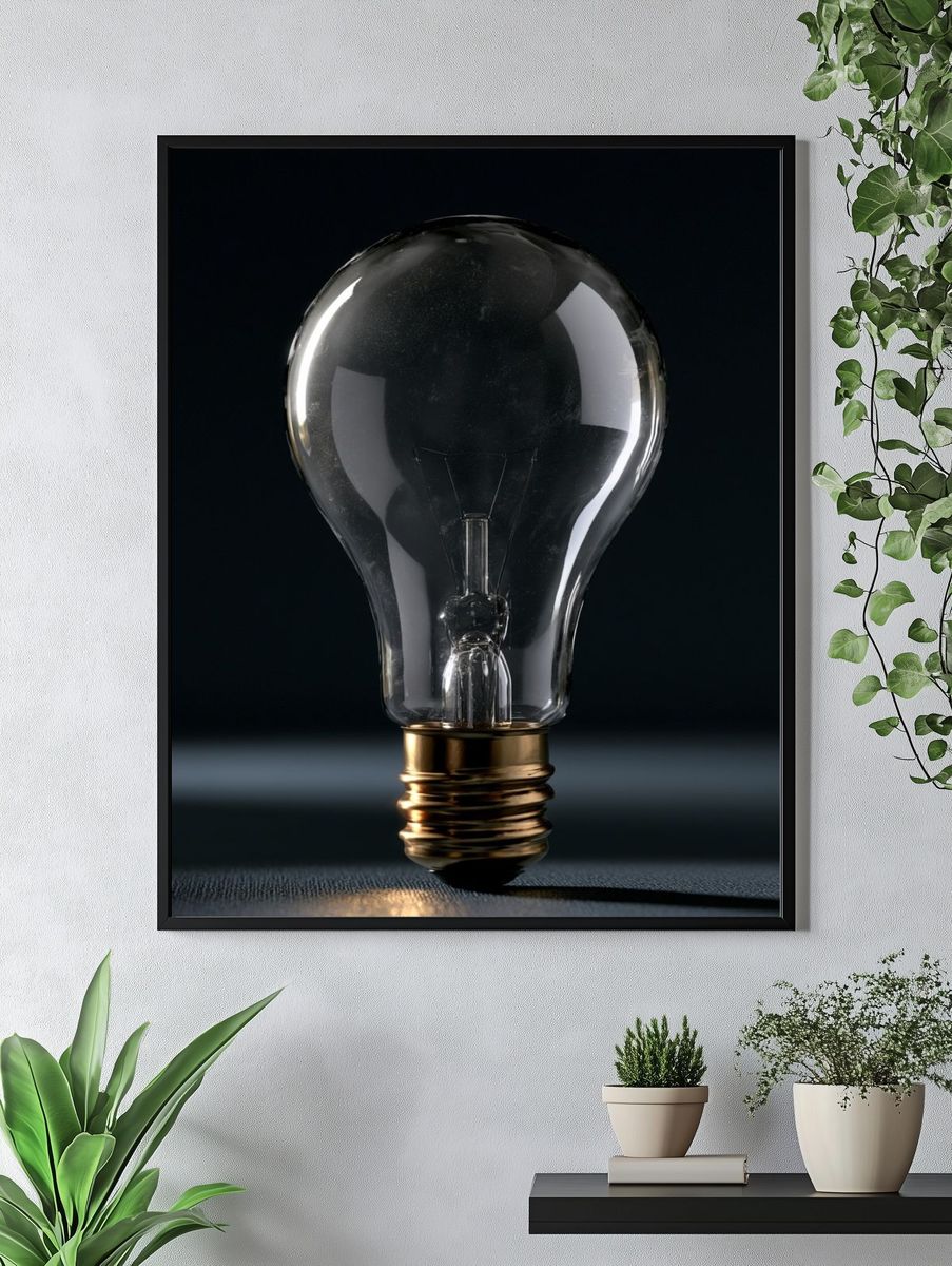 Light Bulb Photography Poster. — room view 4