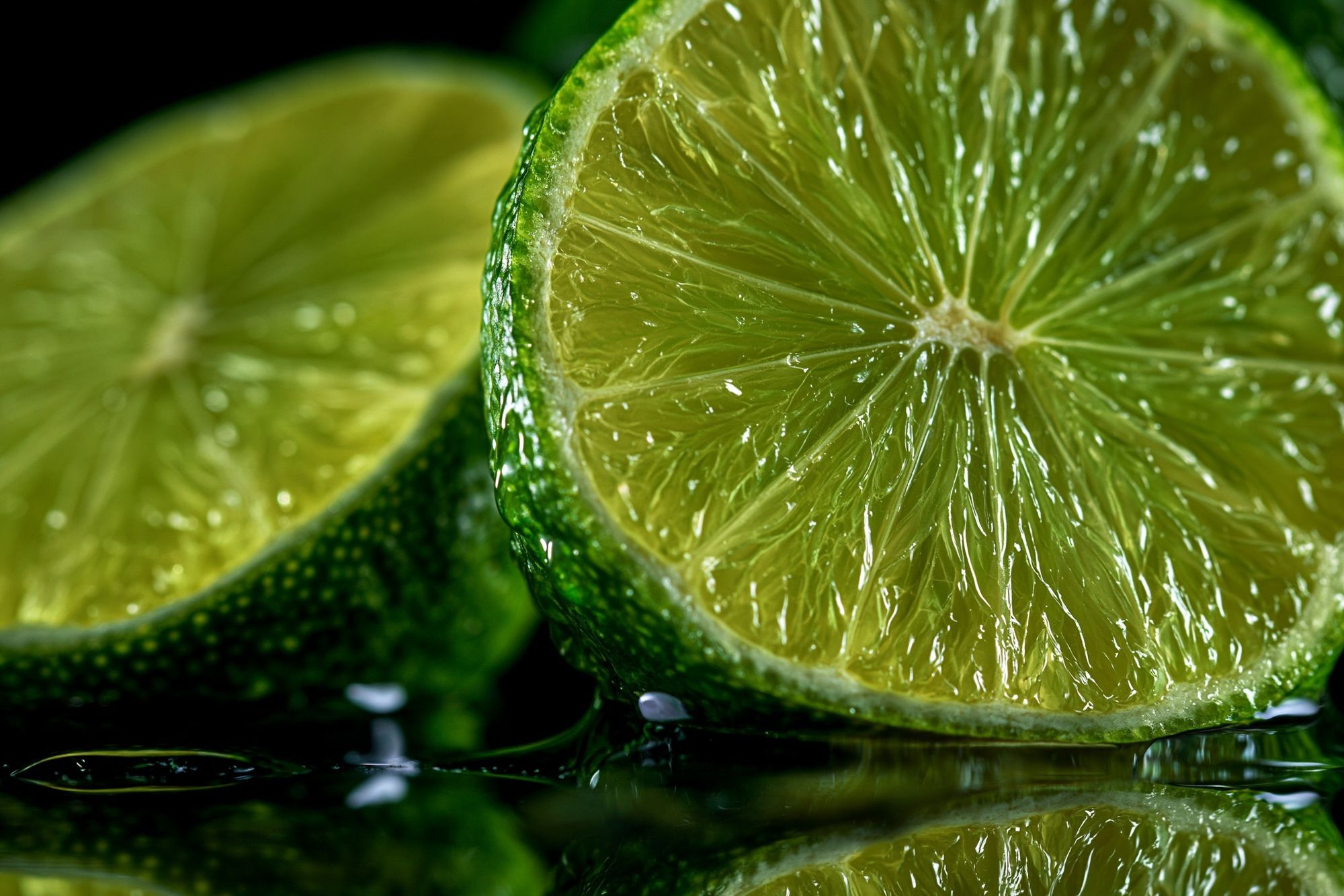 Lime Slices Macro Photography Poster. poster detail