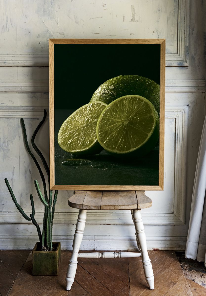Lime Still Life Photography Poster. room preview