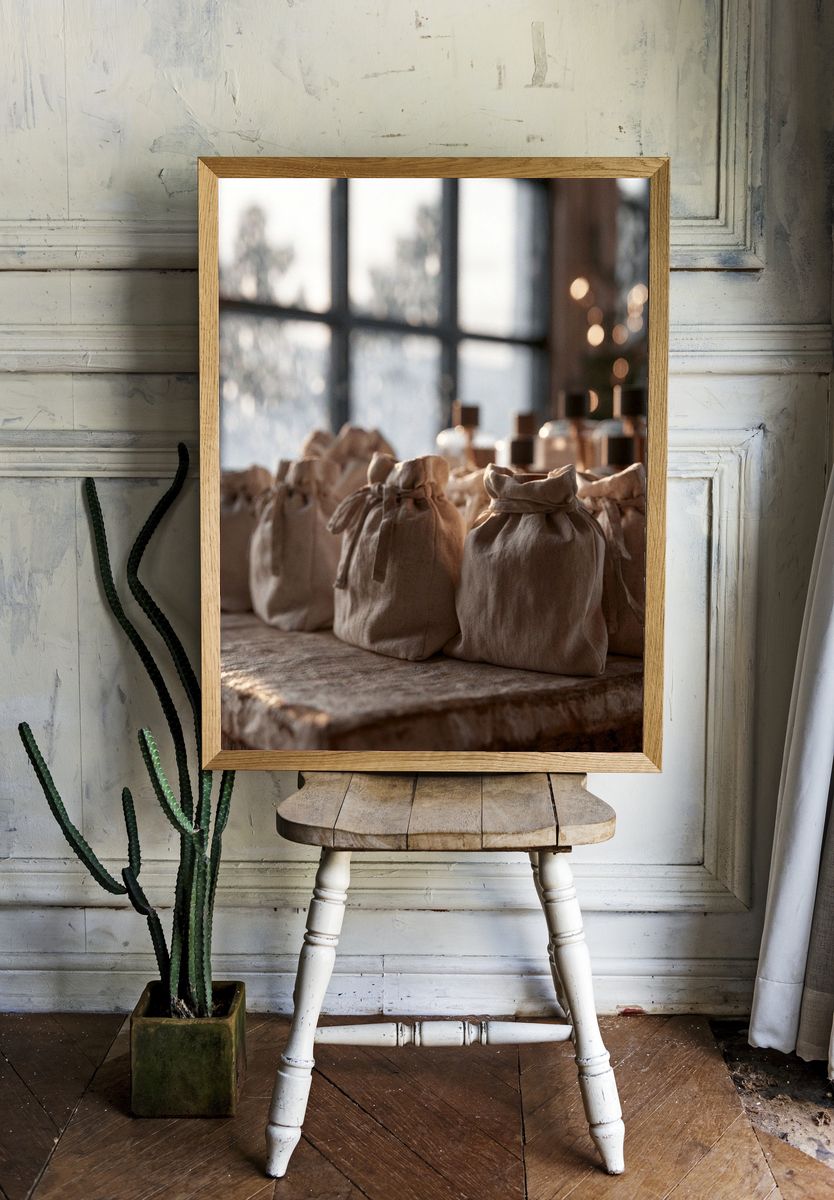 Linen Gift Bags Photography Poster. room preview