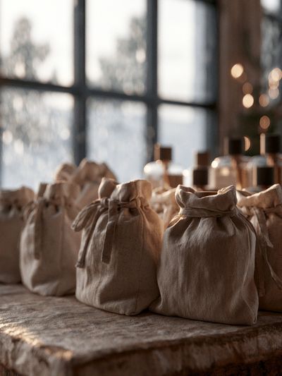 Linen Gift Bags Photography Poster. poster