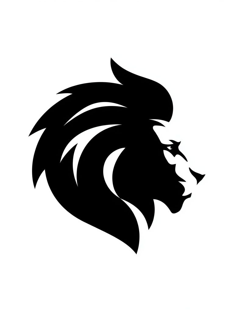 Lion Head Silhouette Minimalist Poster. poster — animals art