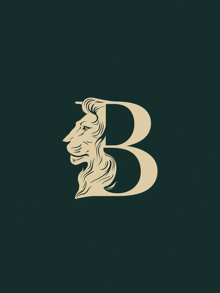 Lion Monogram Typography Poster. poster — typography art