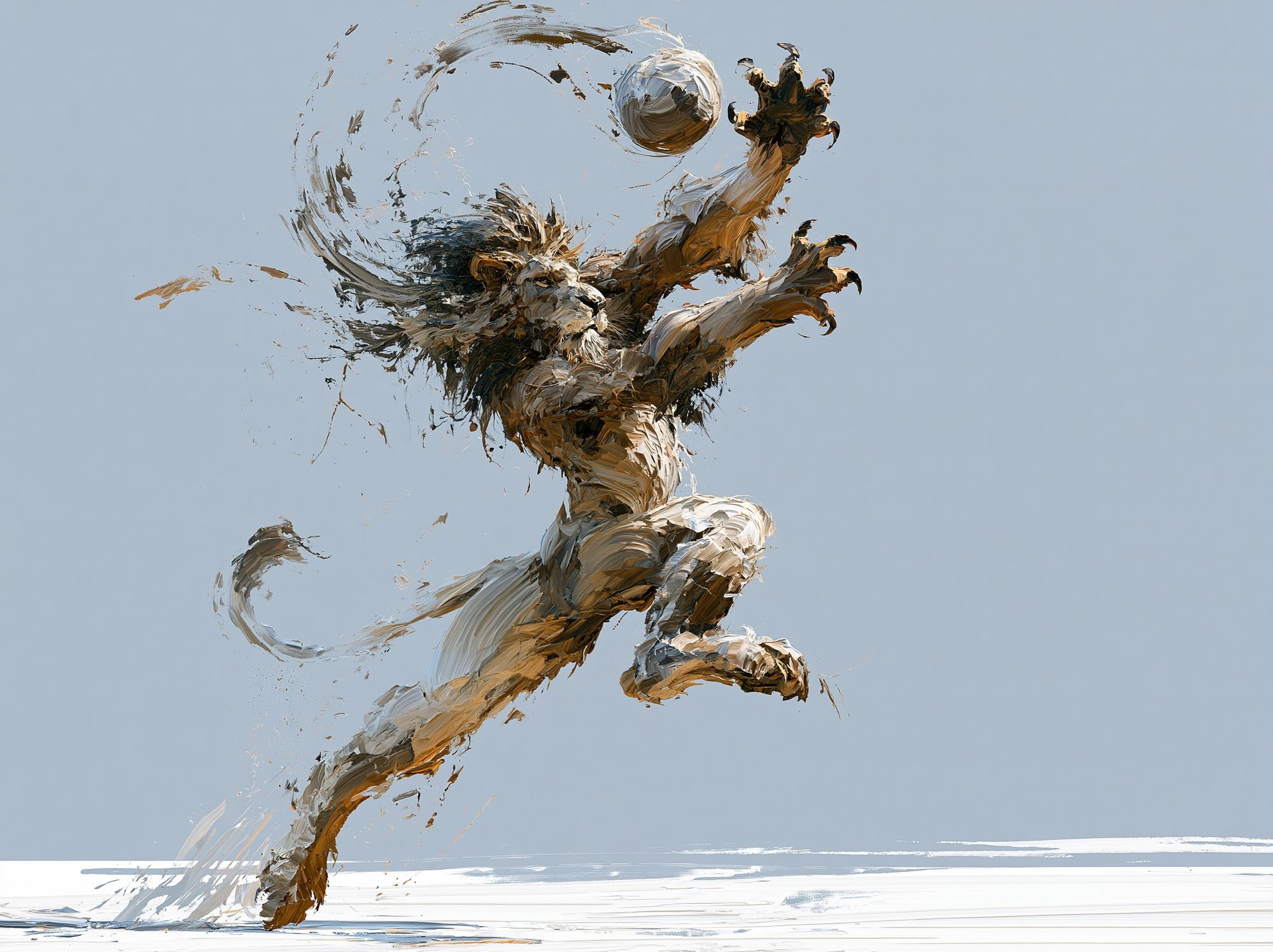 Lion in Motion Illustration Poster. poster — animals art