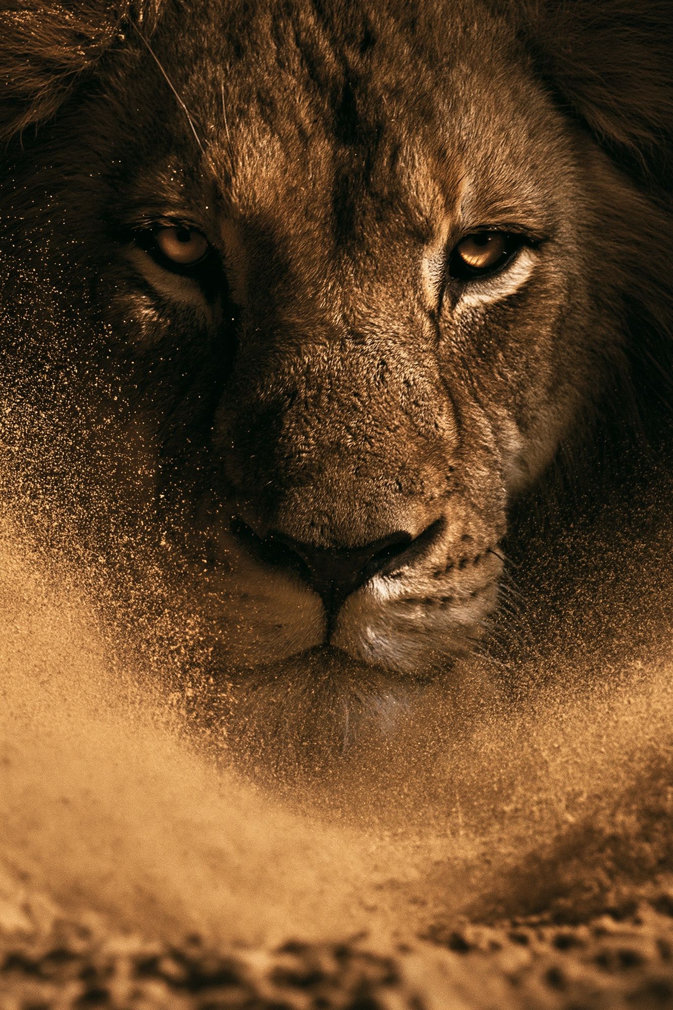 Lion Portrait Photography Poster. poster detail
