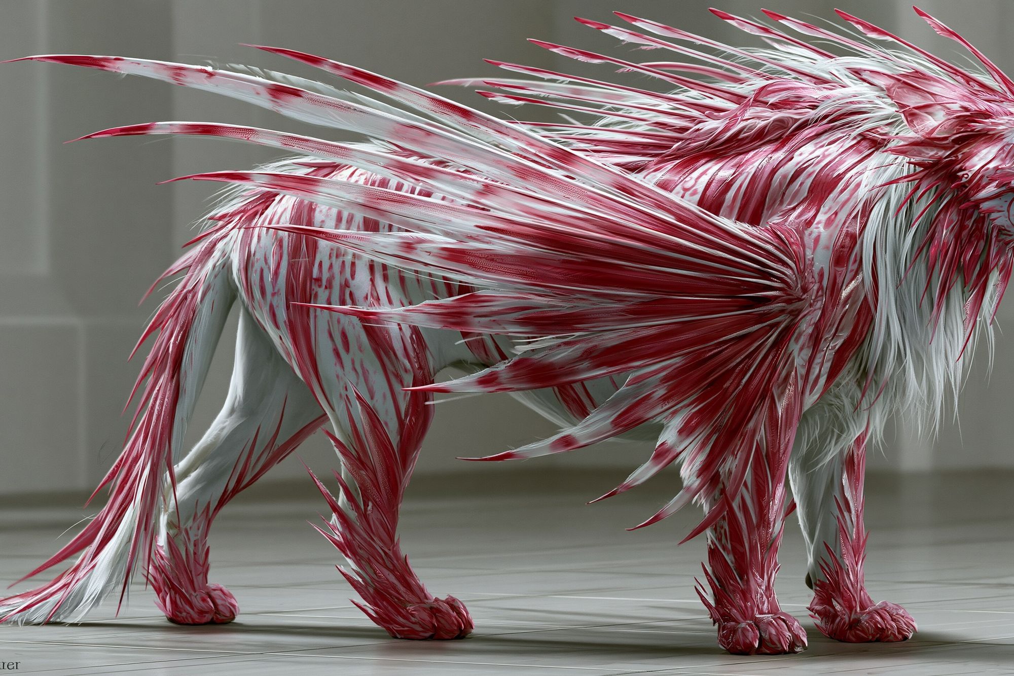 Red and White Lion Digital Art Poster. poster — illustration art