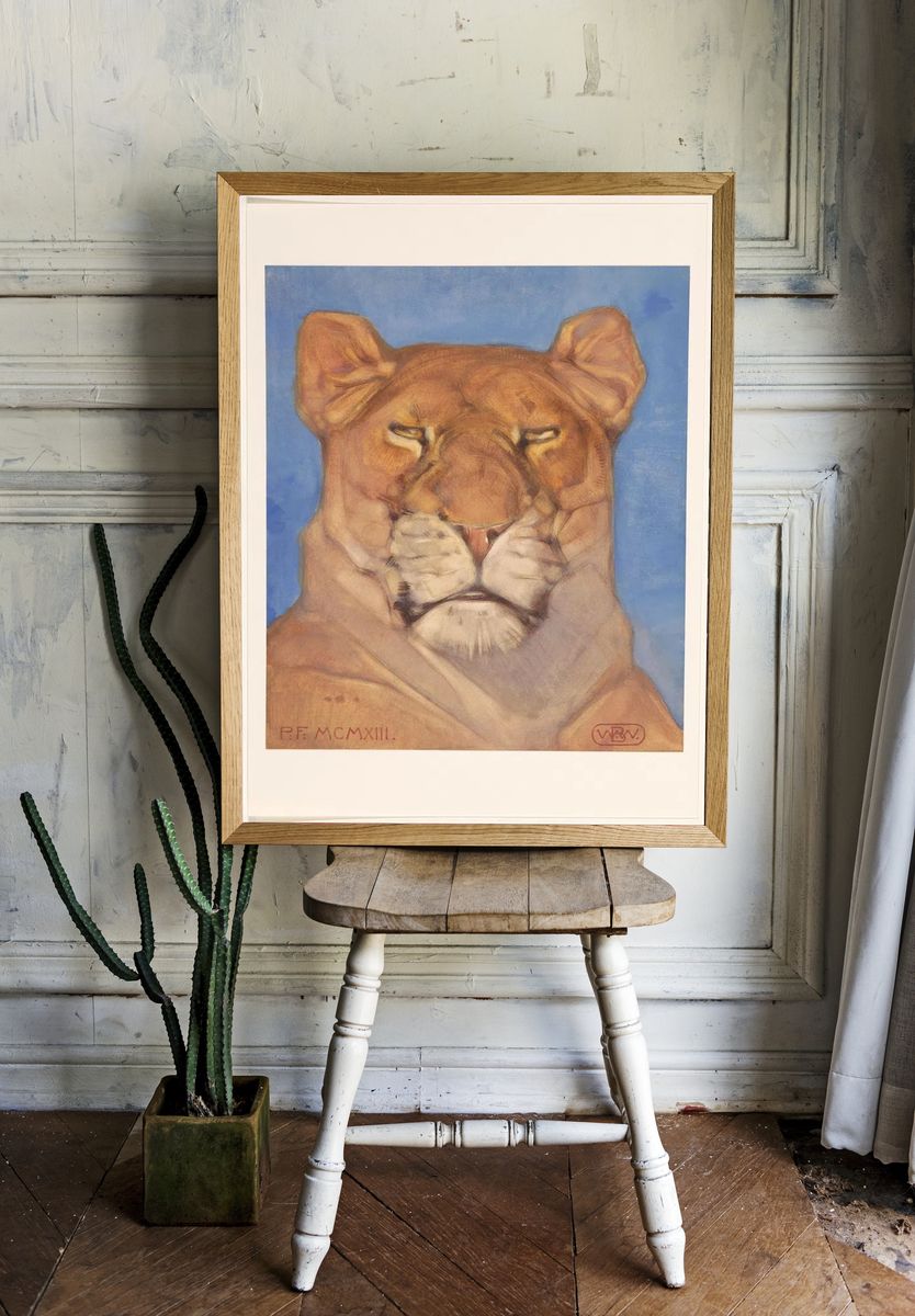 Lioness Portrait — Fine Art Print room preview