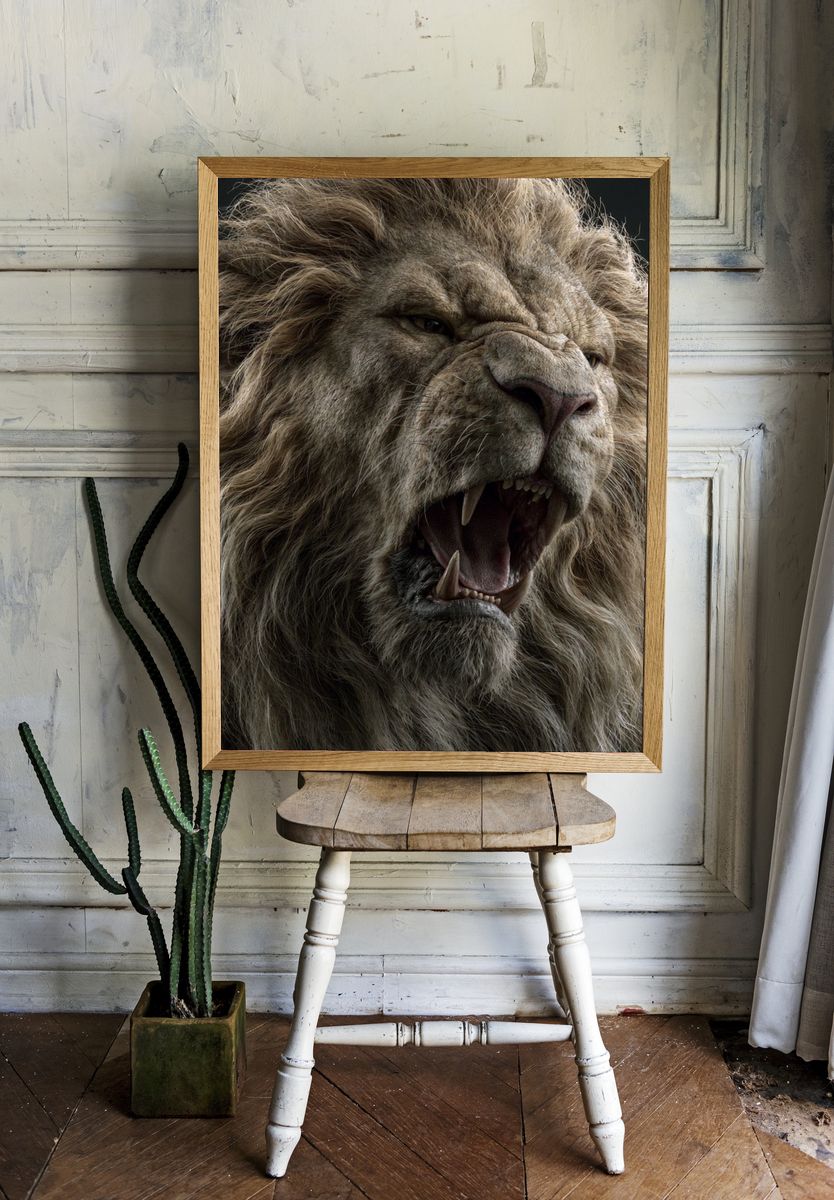 Roaring Lion Portrait Poster. — room view 1