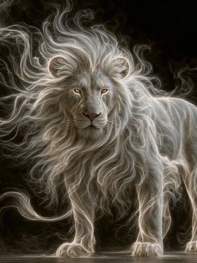 Majestic White Lion Illustration Poster. poster detail