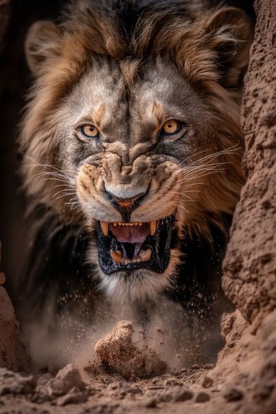 Majestic Lion Roaring Poster. poster